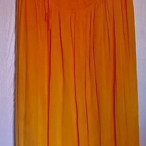 Bright yellow halter dress